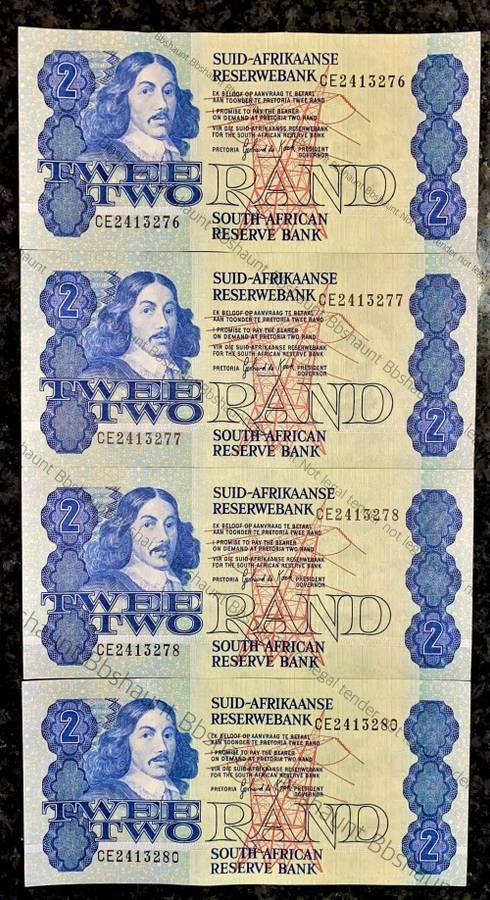 GPC DE KOCK R2 IN SEQUENCE CE2413276-278 & 280  UNC 3RD ISSUE 1984 (1 BID TAKES ALL)
