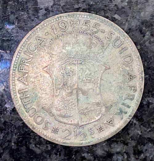 S A UNION SILVER 2 1/2 SHILLINGS 1955