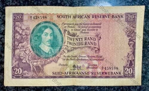 MH DE KOCK R20-- D2-- FOURTH ISSUE 1961 E/A VAN RIEBEECK WTM BIG NOTE