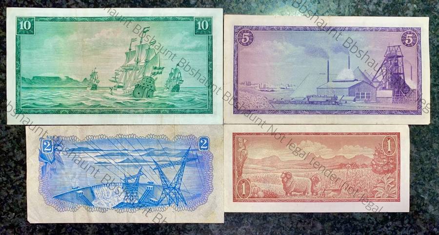 COMPLETE SET OF TW DE JONGH & DECIMALS R10 TO R1 - 1967-1975 GOOD CONDITION ( 1 BID TAKES ALL)