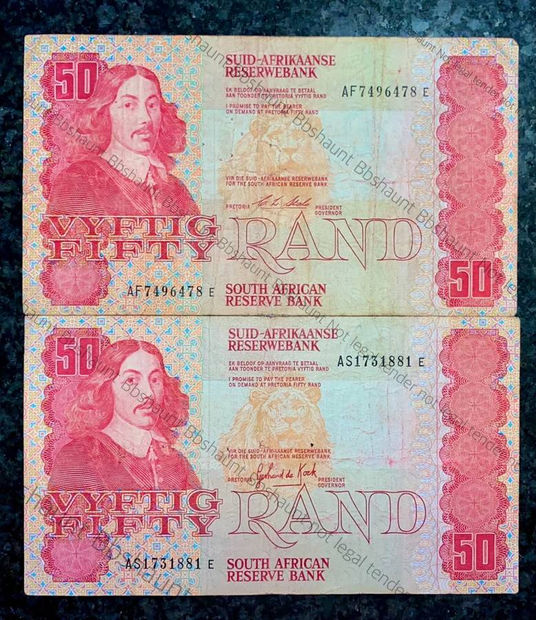 SET OF R50 - GPC DE KOCK R50 A/E 3RD ISSUE 1984 AS & CL STALS R50 1990 AF(1 BID TAKES ALL)