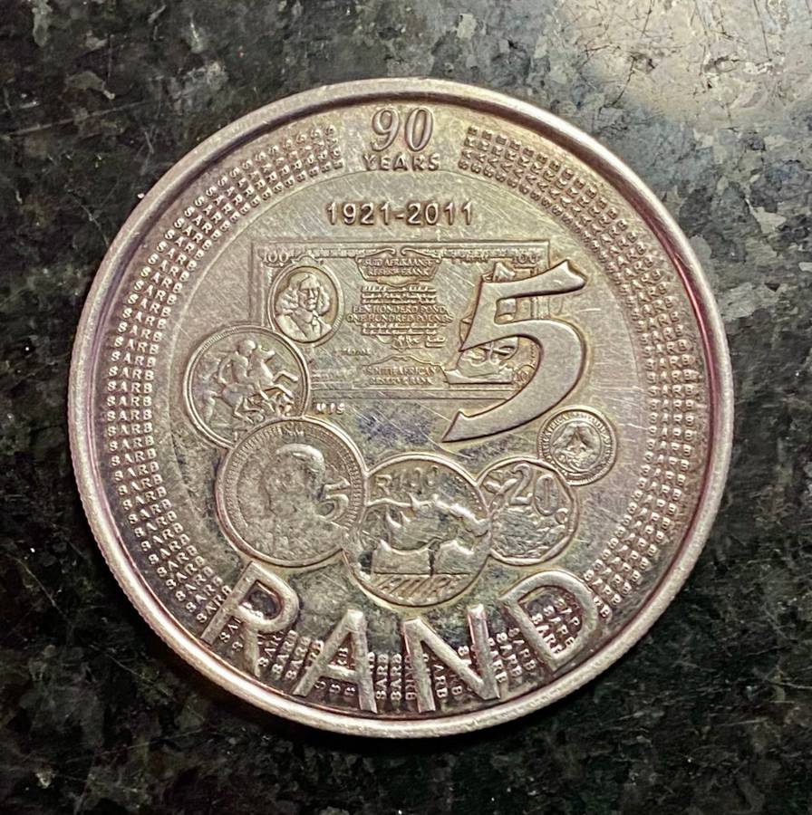 SOUTH AFRICA SILVER R5 --2011 STERLING SILVER 32,9G