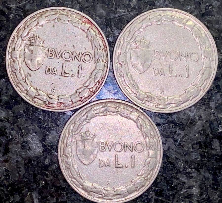 ITALY SET 1 LIRE 1922 & 1924( 1 BID TAKE ALL)
