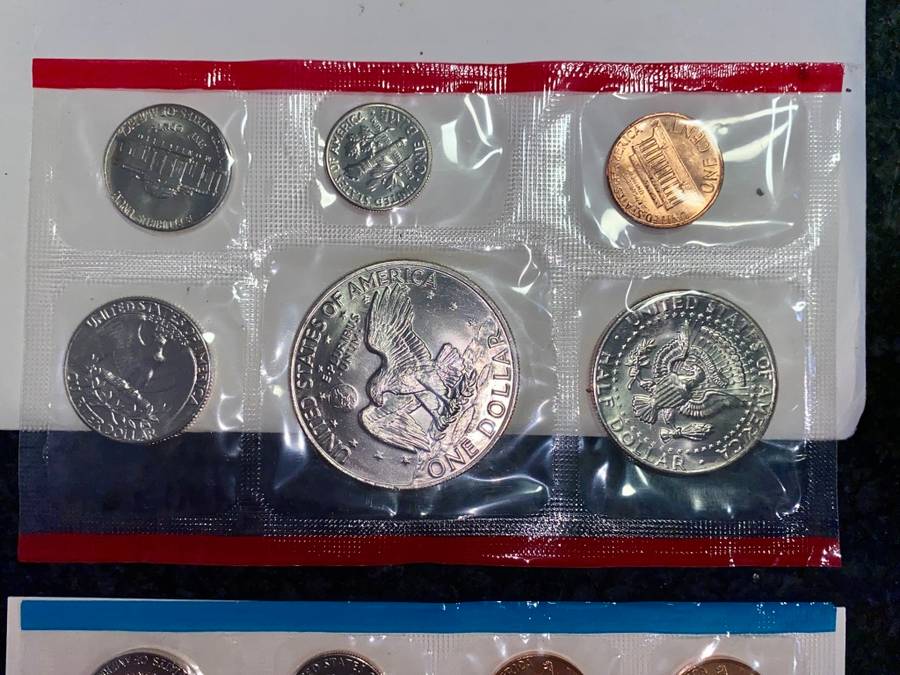 U S A UNC SETS - BOTH DENVER & PHILADELPHIA MINT- EISENHOWER 1 DOLLAR TO 1 CENT 1973(1 BID TAKES ALL