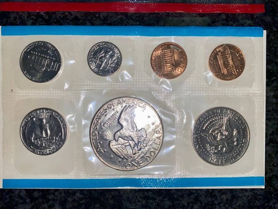 U S A UNC SETS - BOTH DENVER & PHILADELPHIA MINT- EISENHOWER 1 DOLLAR TO 1 CENT 1973(1 BID TAKES ALL