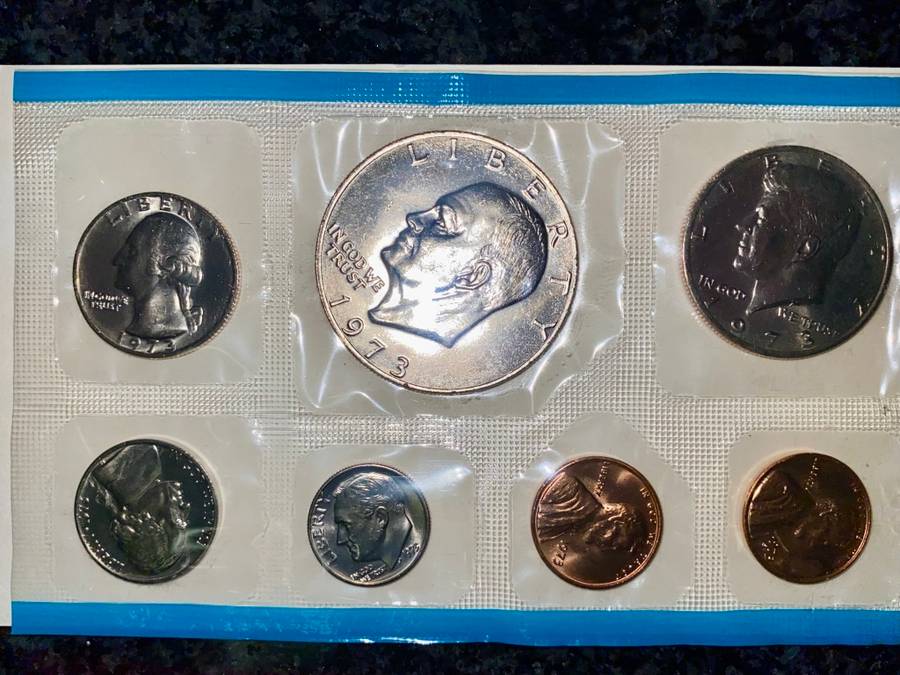 U S A UNC SETS - BOTH DENVER & PHILADELPHIA MINT- EISENHOWER 1 DOLLAR TO 1 CENT 1973(1 BID TAKES ALL