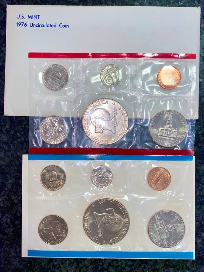 U S A UNC SETS - BOTH DENVER & PHILADELPHIA MINT- EISENHOWER 1 DOLLAR TO 1 CENT 1976(1 BID TAKES ALL