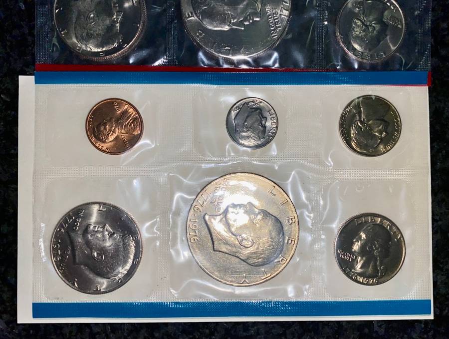 U S A UNC SETS - BOTH DENVER & PHILADELPHIA MINT- EISENHOWER 1 DOLLAR TO 1 CENT 1976(1 BID TAKES ALL