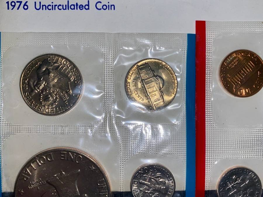 U S A UNC SETS - BOTH DENVER & PHILADELPHIA MINT- EISENHOWER 1 DOLLAR TO 1 CENT 1976(1 BID TAKES ALL