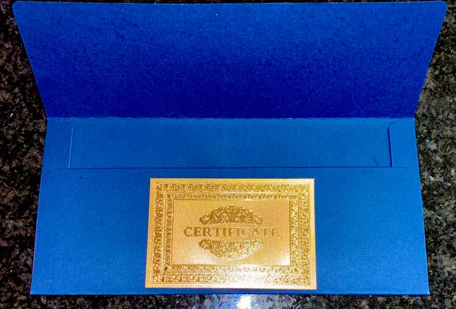 GREAT BRITAIN -- 50 POUNDS KING CHARLES -- COLORIZED GOLD FOIL999 CARD LOVELY ART WITH CERT & FOLDER