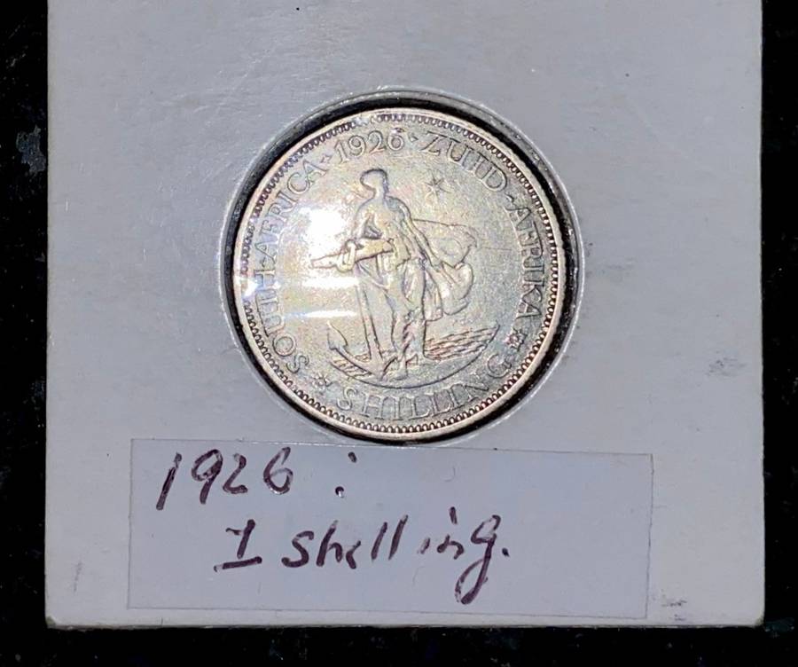 S A UNION SILVER 1 SHILLING- 1926 - IN COIN FLIP