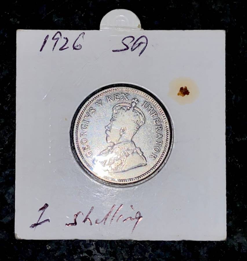 S A UNION SILVER 1 SHILLING- 1926 - IN COIN FLIP