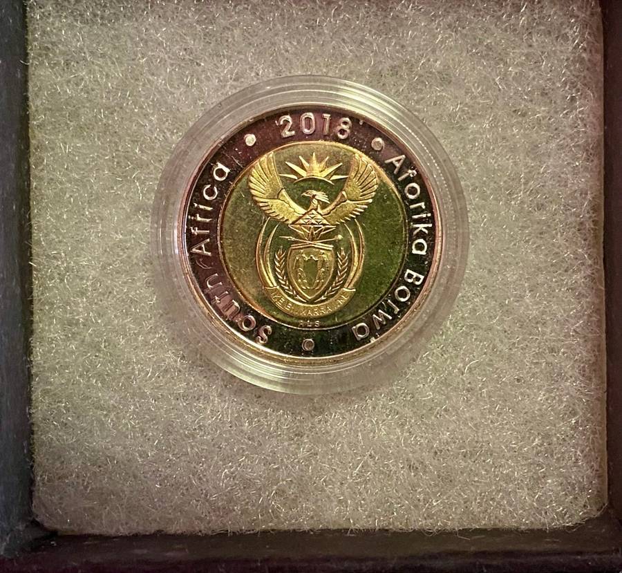 SOUTH AFRICA PROOF OOM PAUL MINTMARK R5 -- 2018 -- MINTAGE ONLY 254 -BOX WITH CERTIFICATE IN CAPSULE