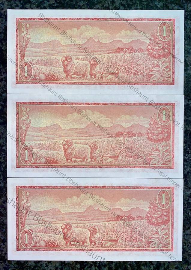 TW DE JONGH R1 IN SEQUENCE B608 /150566-564 UNC 3RD ISSUE 1975(1 BID TAKES ALL)