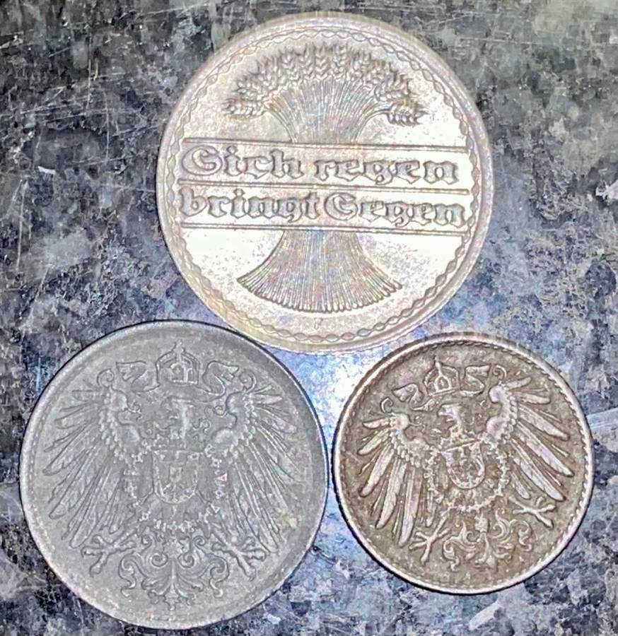 GERMANY SET 1921 - 50 PFENNIG - 10 PFENNING & 5 PFENNIG(1 BID TAKES ALL)