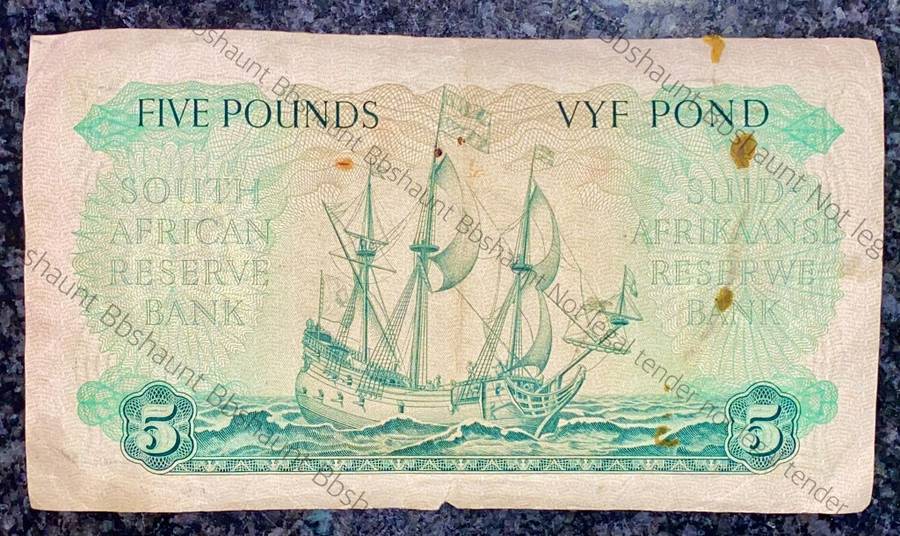MH DE KOCK 5 POUND 23-05-1957 A/E 3RD ISSUE C58 VAN RIEBEECK WTM