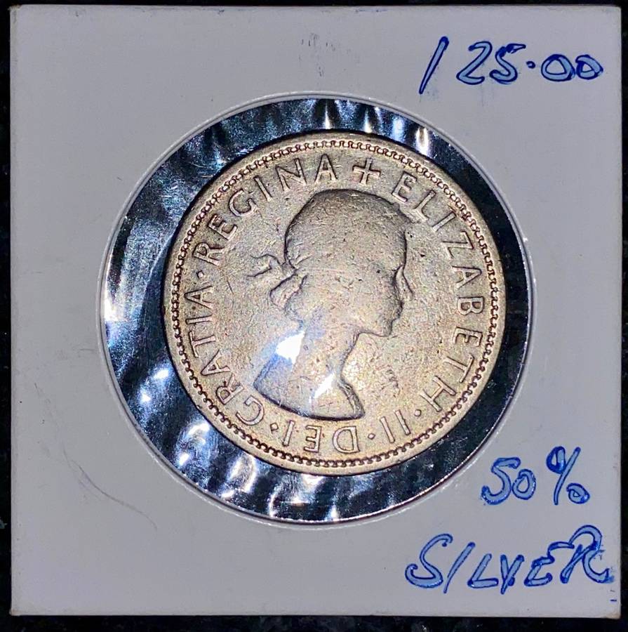 AUSTRALIA SILVER 1 FLOREN 1954 GOOD CONDITION IN COIN FLIP