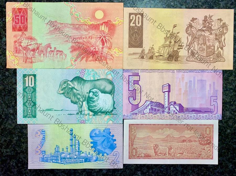 COMPLETE SET OF GPC DE KOCK & DECIMALS R50 TO R2 GOOD CONDITION 1980s(R1 TW DE JONGH (1 BID TAKES AL