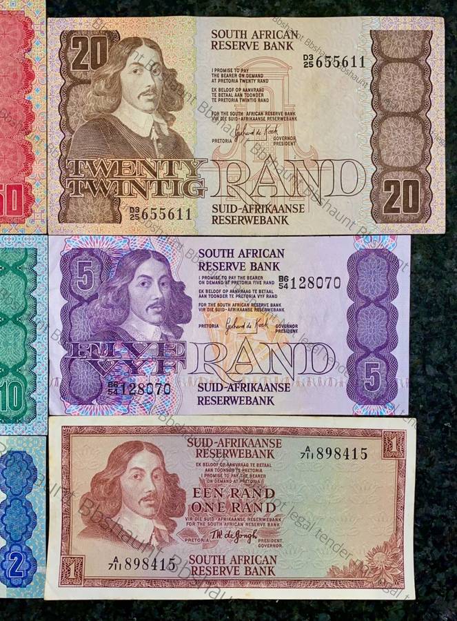 COMPLETE SET OF GPC DE KOCK & DECIMALS R50 SCARCE BA SERIE`S TO R2 -- 1980s (R1 TW DE JONGH 1967)