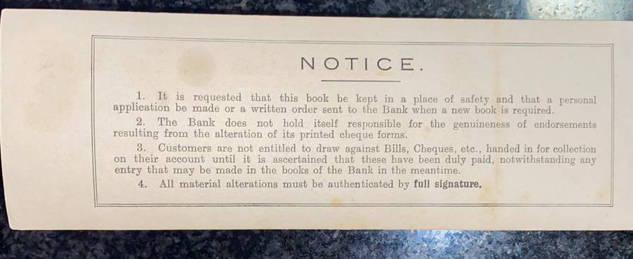 NEDERLANDSCHE BANK ZUID AFRICA OLD  BLANK CHEQUE BOOK 1900s. NO 248854-875(1 BID TAKES ALL)