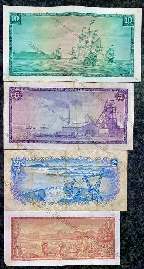 COMPLETE SET OF TW DE JONGH & DECIMALS R10 TO R1 - MOSTLY SPRINGBUCK WTM 1967-1975( 1 BID TAKES ALL)