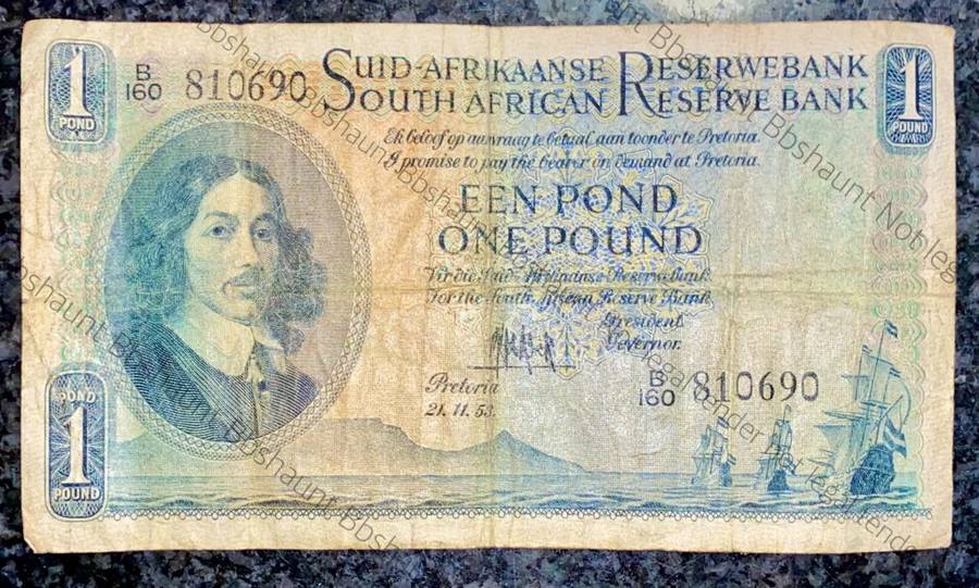 MH DE KOCK 1 POUND 21-11-1953 A/E 3RD ISSUE B160