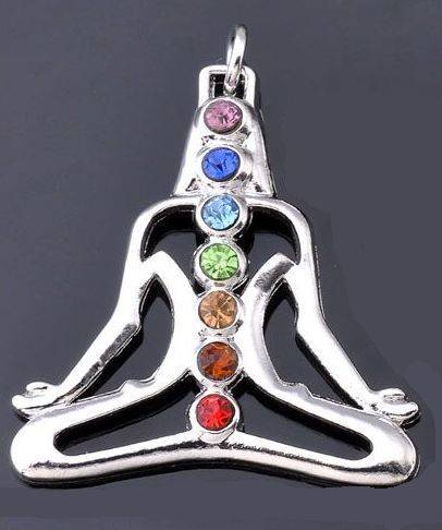SILVER YOGA GODDESS 7 CHAKRA PENDANT