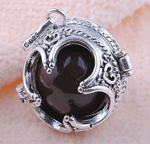 UNUSUAL FLOWER 925 STERLING SILVER MYSTIC HARMONY CHIME BALL