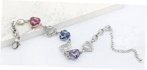 STUNNING SWAROVSKI CRYSTAL HEART BRACELET