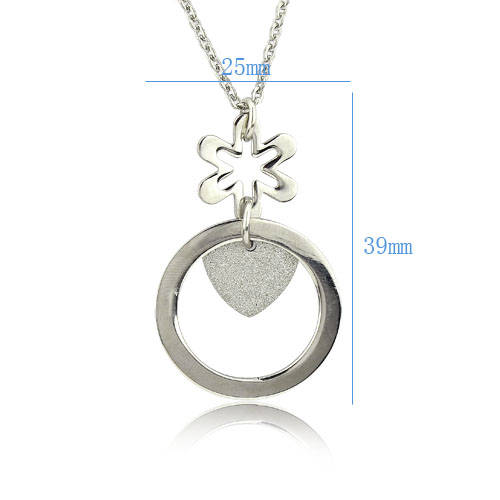 *R1* - *Jewelry Forever* CIRCLE HEART SS PENDANT AND CHAIN