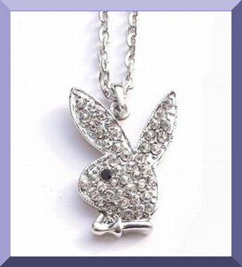 SPARKLING SILVER PLAYBOY PENDANT & CHAIN