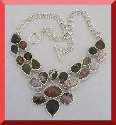 *R1* - NATURAL GEMSTONE 925 SILVER NECKLACE