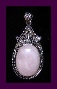 *R1* - NATURAL ROSE QUARTZ VINTAGE STYLE PENDANT