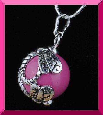 HOT PINK 925 STERLING SILVER EP DRAGONFLY CHIME BALL