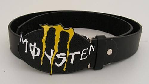 MONSTER BLACK LEATHER BELT - 115CM
