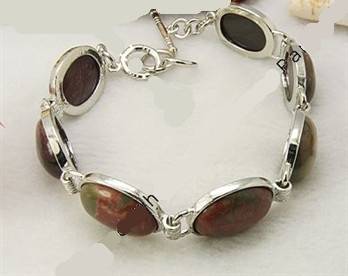 GENUINE PICASSO GEMSTONE SILVER BRACELET