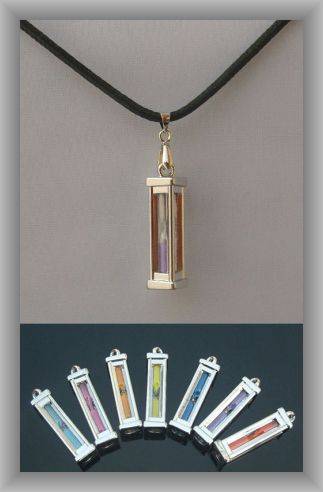 "SANDS OF TIME (BLUE)" PENDANT ON CORD NECKLACE