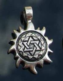 SUN SHAPED PEWTER PENDANT