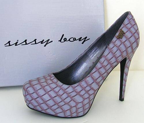 GREY PLATFORM SHOES FROM SISSY BOY - SIZE: 7