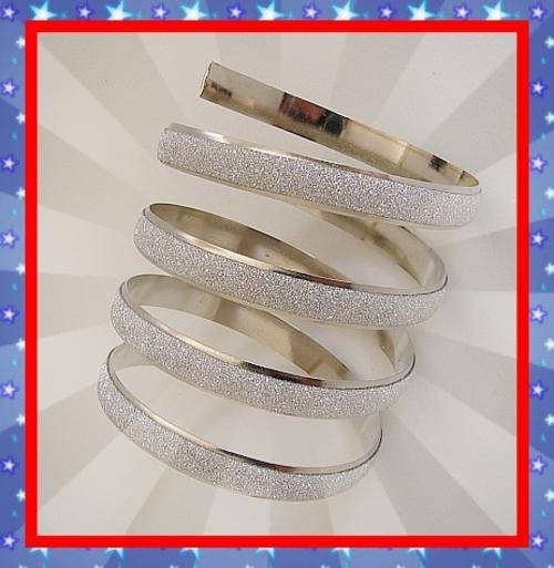 SILVER GLITTER SPIRAL BRACELET