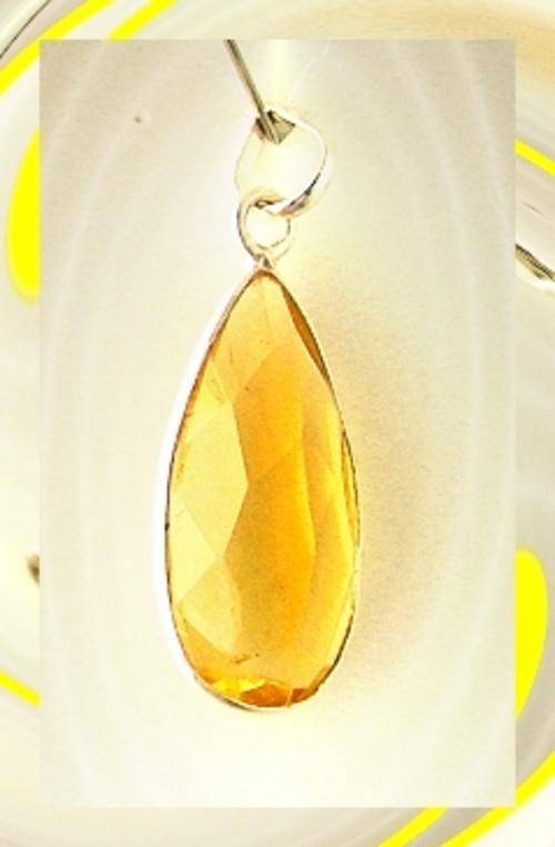 SOLID 925 STERLING SILVER NATURAL CITRINE PENDANT