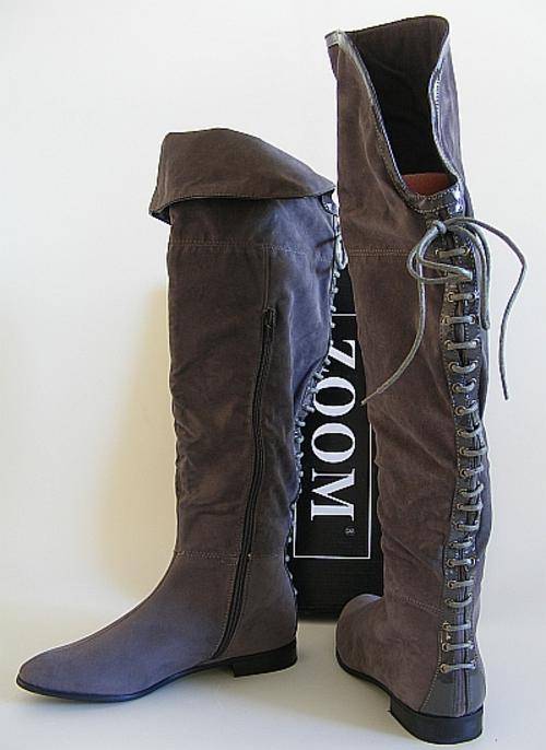 OVER THE KNEE GREY TAMMI BOOTS FROM ZOOM - SIZE : 5 ONLY