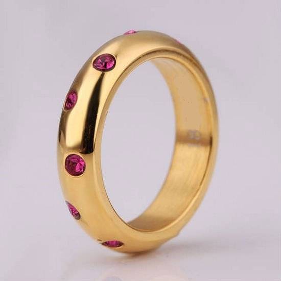 PRETTY 18K GEP AUSTRIA CRYSTAL RING - SIZE: 8