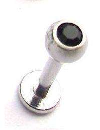 LIP / LABRET STAINLESS STEEL CRYSTAL BAR