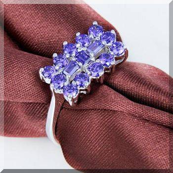 925 STERLING SILVER EP AMETHYST RING - SIZE: 9