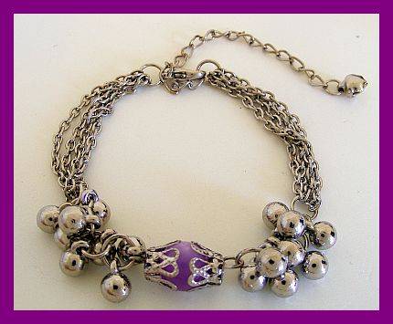 2 X CUTE FASHION CHARM BRACELET - PURPLE