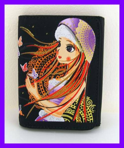 *R1* - GORGEOUS BLACK WALLET WITH PICTURE OF LADY