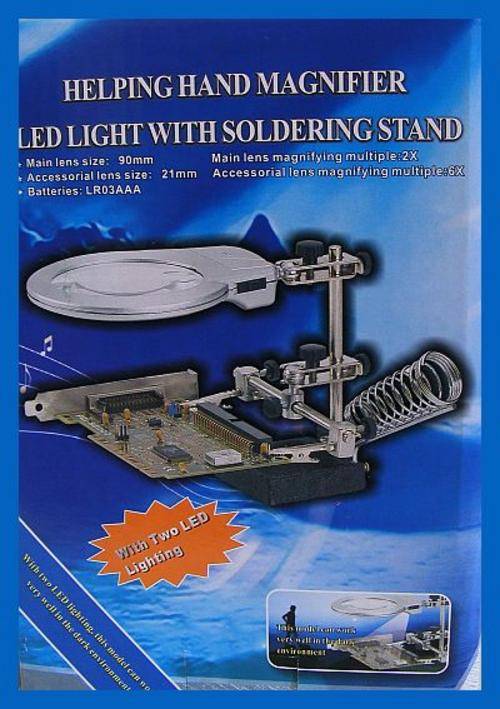 HELPING HAND MAGNIFIER LED LIGHT WITH SOLDERING STAND