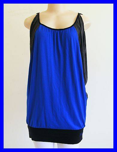 SIZE: 12 - GORGEOUS LONG BLUE T-SHIRT FROM AMALI