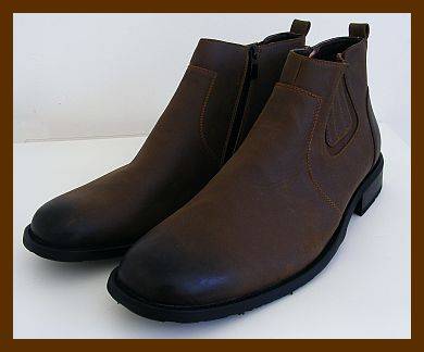 SIZE: 11 - BROWN LEATHER ANKLE BOOTS FROM CIGNAL
